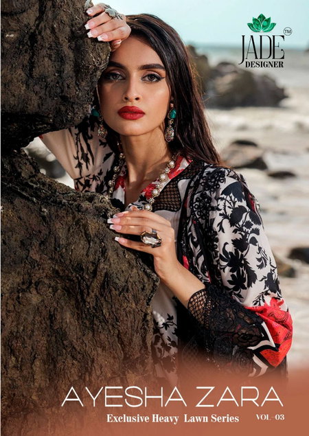 Ayesha Zara Vol 3 By Jade Lawn Karachi Cotton Dress Material Online Wholesale
